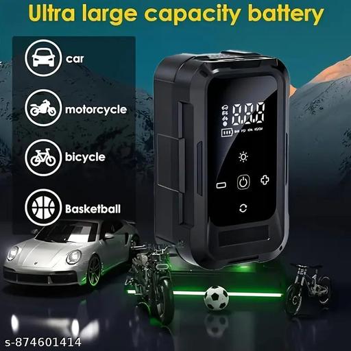 Rechargeable Digital Tyre Inflator | Cordless Air Pump with Pressure Preset & Multi Nozzle Kit - MC-FASHIONS.COM