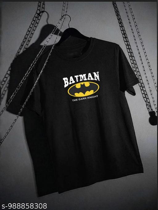 Unisex Batman Printed Black T-Shirt | Cotton Blend Round Neck Half Sleeve Graphic Casual T-Shirt for Men, Women, Boys & Girls - MC-FASHIONS.COM
