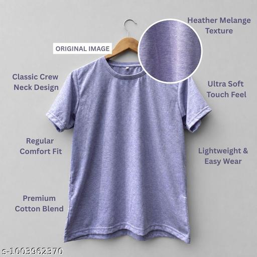 Classic Women Cotton Blend Lavender Tshirt | Soft Comfortable Half Sleeve Round Neck Casual Wear T Shirt for Girls & Women - MC-FASHIONS.COM