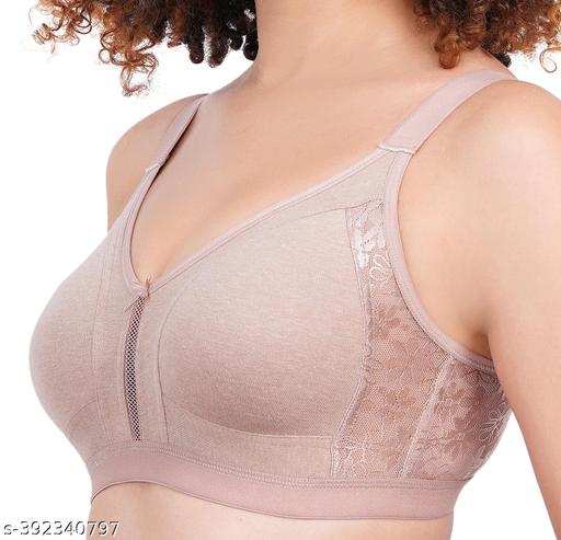 WOMEN GIRLS LADIES FULL COVERAGE FULL FIGURE PERFECT FIT NON PADDED DOUBLE LAYRED DAILY WEAR MILANGE  NET BRA - MC-FASHIONS.COM
