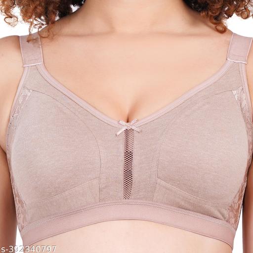 WOMEN GIRLS LADIES FULL COVERAGE FULL FIGURE PERFECT FIT NON PADDED DOUBLE LAYRED DAILY WEAR MILANGE  NET BRA - MC-FASHIONS.COM