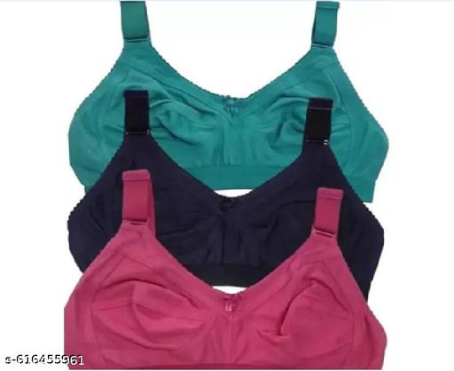 Women' s Non-padded Bra Pack Of 3 In Multicolor - MC-FASHIONS.COM
