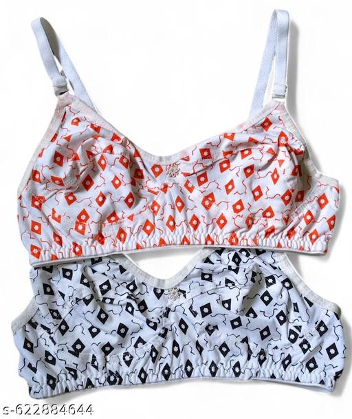 NICE BEAUTY WOMEN'S PREMIUM BARFI PRINTED BRA COMBO PACK OF 2 COLOUR  - MC-FASHIONS.COM
