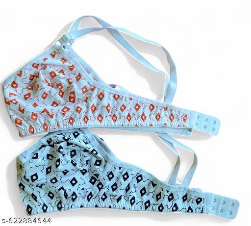 NICE BEAUTY WOMEN'S PREMIUM BARFI PRINTED BRA COMBO PACK OF 2 COLOUR  - MC-FASHIONS.COM