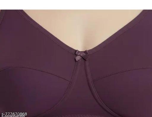 Women Non Padded Bra Pack of 2 | Full Coverage Cotton Blend Daily Wear Bra Combo (Onion & Purple) - MC-FASHIONS.COM