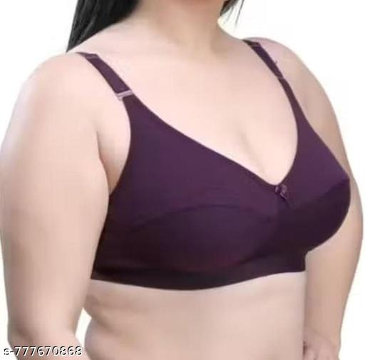 Women Non Padded Bra Pack of 2 | Full Coverage Cotton Blend Daily Wear Bra Combo (Onion & Purple) - MC-FASHIONS.COM