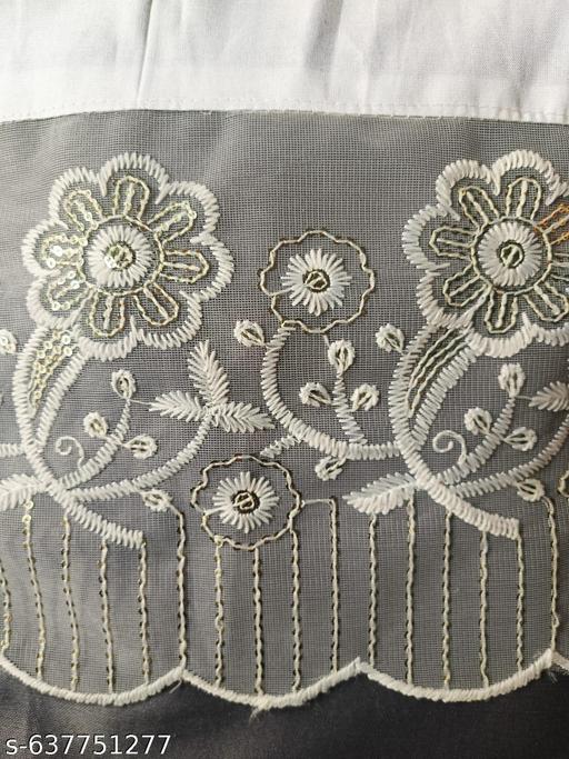 Plazo for Women | White Embroidered Lace Palazzo | Stylish Net Work Palazzo - MC-FASHIONS.COM