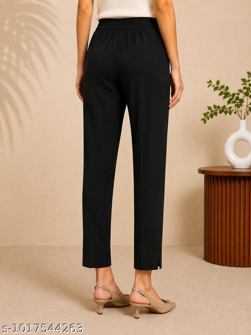 A pretty ankle length pant for girls |Women formal pants|Office wear trousers for women|Straight fit women trousers - MC-FASHIONS.COM