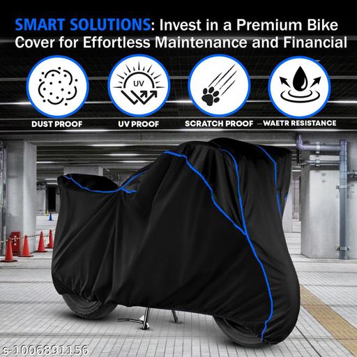 ALFA BUYING TrendyWater Resistant Bike Cover Dustproof UV Protection Bike Body Cover for Universal Fit:and all bike coverAll-Weather Protection with Blue Piping - (Black) - MC-FASHIONS.COM