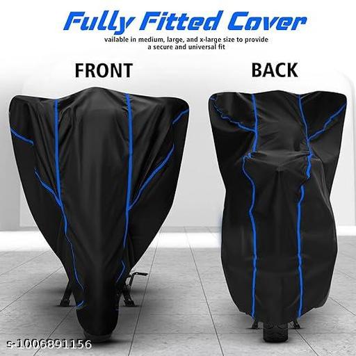 ALFA BUYING TrendyWater Resistant Bike Cover Dustproof UV Protection Bike Body Cover for Universal Fit:and all bike coverAll-Weather Protection with Blue Piping - (Black) - MC-FASHIONS.COM