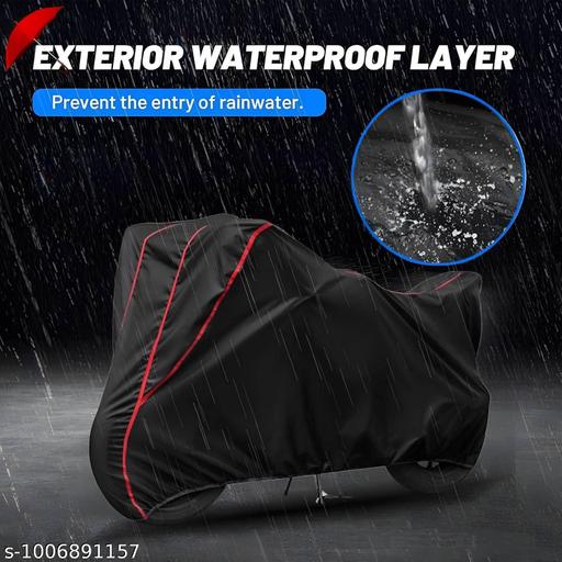 ALFA BUYING TrendyWater Resistant Bike Cover Dustproof UV Protection Bike Body Cover for Universal Fit:and all bike coverAll-Weather Protection with RED Piping - (Black) - MC-FASHIONS.COM