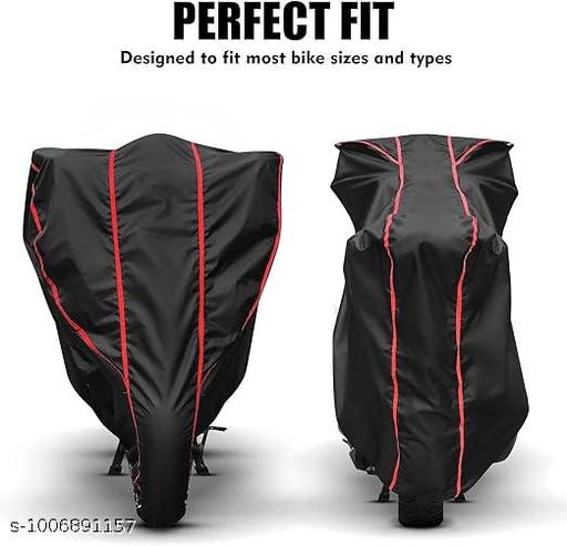 ALFA BUYING TrendyWater Resistant Bike Cover Dustproof UV Protection Bike Body Cover for Universal Fit:and all bike coverAll-Weather Protection with RED Piping - (Black) - MC-FASHIONS.COM