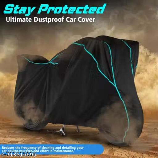Bullet 350 Bike Cover – Heavy Duty Waterproof Royal Enfield Cover | UV & Scratch Resistant Body Cover | Suitable for Bullet 350 Bullet Bike Cover Fully Waterproof and Premium Fabric Cover All Models Suitable Five Thread Stitching or Dustproof, Sun Protection [ Black & Aqua Pipping] - MC-FASHIONS.COM
