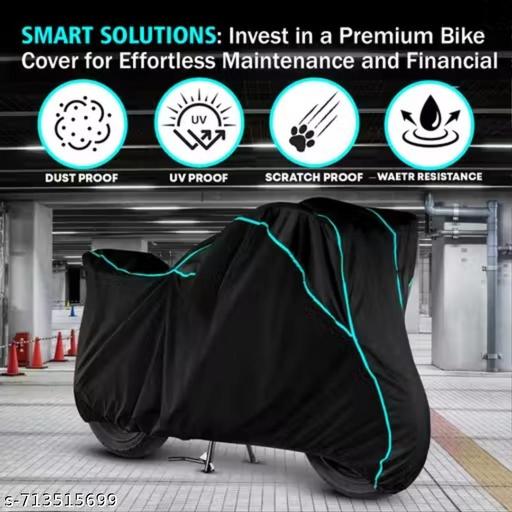 Bullet 350 Bike Cover – Heavy Duty Waterproof Royal Enfield Cover | UV & Scratch Resistant Body Cover | Suitable for Bullet 350 Bullet Bike Cover Fully Waterproof and Premium Fabric Cover All Models Suitable Five Thread Stitching or Dustproof, Sun Protection [ Black & Aqua Pipping] - MC-FASHIONS.COM