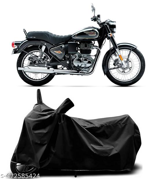BBC Presents 100% Waterproof, Dirt & Dust Proof Bike/Scooty/Motorcycle Cover For Premium Bike with Premium Polyester Fabric (Black) also Suitable for all 125 CC Bikes & Scooty and upto 150cc Pack Of 1 | Specially Designed For ROYAL ENFIELD BULLET 350CC - MC-FASHIONS.COM