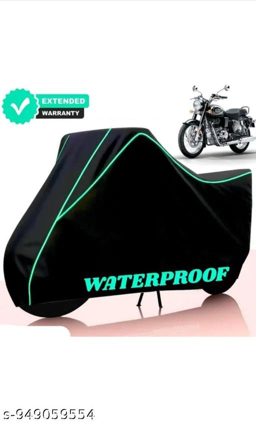 100% Waterproof Bullet Bike Cover with Aqua Piping | Heavy Duty Dustproof Sun UV Protection Cover for Royal Enfield Bullet Classic 350, 500 & All Bullet Models (Aqua Piping) - MC-FASHIONS.COM