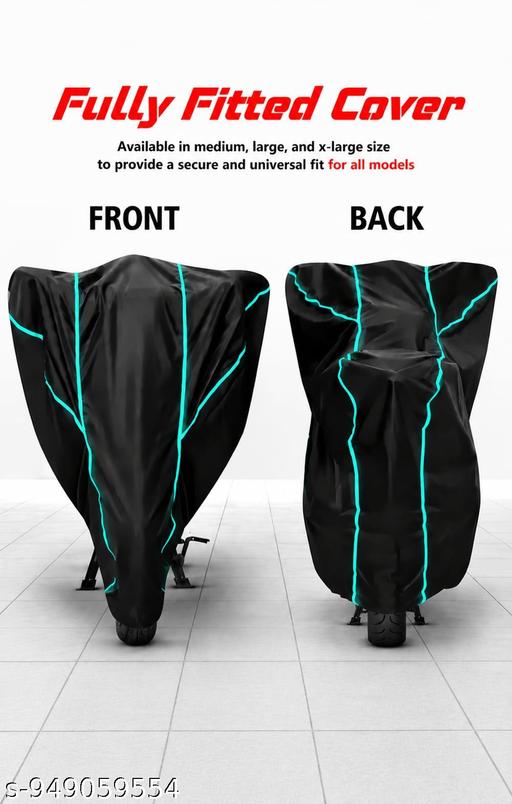 100% Waterproof Bullet Bike Cover with Aqua Piping | Heavy Duty Dustproof Sun UV Protection Cover for Royal Enfield Bullet Classic 350, 500 & All Bullet Models (Aqua Piping) - MC-FASHIONS.COM