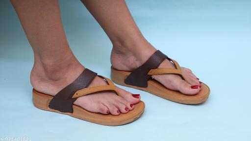 TOASTY TOES Comfortable Anti Skid Durable Lightweight flip flop, Soft Cushioned Slipper for Womens (Tan) - MC-FASHIONS.COM