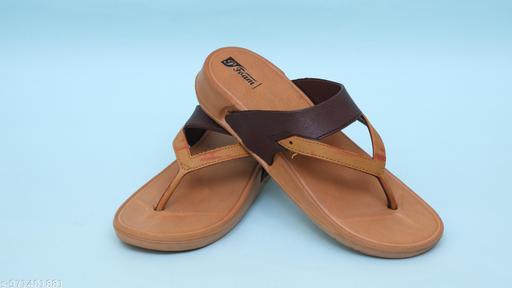 TOASTY TOES Comfortable Anti Skid Durable Lightweight flip flop, Soft Cushioned Slipper for Womens (Tan) - MC-FASHIONS.COM