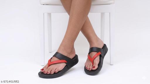 TOASTY TOES Comfortable Anti Skid Durable Lightweight flip flop, Soft Cushioned Slipper for Womens (Black) - MC-FASHIONS.COM