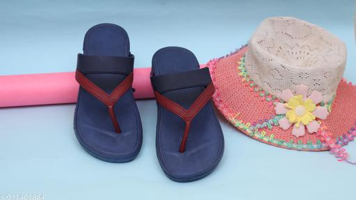 TOASTY TOES Comfortable Anti Skid Durable Lightweight flip flop, Soft Cushioned Slipper for Womens (Navy Blue) - MC-FASHIONS.COM