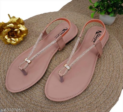 Nagina 2 step lastic sandal  rose gold  - MC-FASHIONS.COM