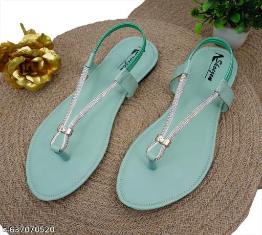 Nagina 2 step lastic sandal green  - MC-FASHIONS.COM