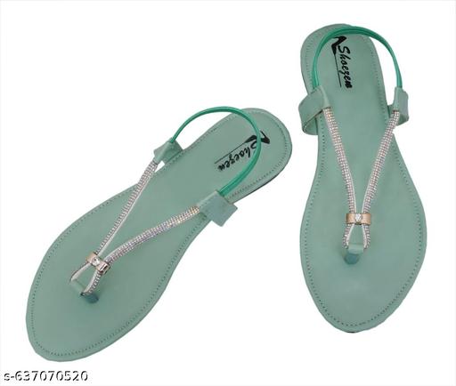 Nagina 2 step lastic sandal green  - MC-FASHIONS.COM