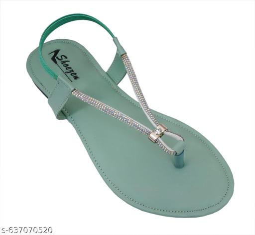 Nagina 2 step lastic sandal green  - MC-FASHIONS.COM