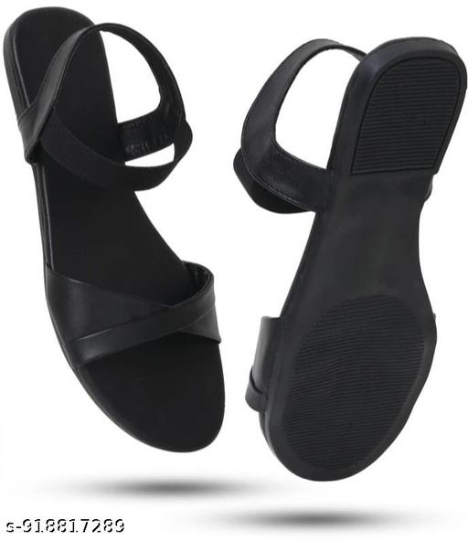 VELMYN Flats For Women Black Slip On Sandals For Women Chain Design Flats Women Footwear Stylish Fancy Daily Use Office Wear Party Wear Casual Ladies Flat Sandals Slippers Chappal Latest Fashion Trendy Comfortable Lightweight Designer. - MC-FASHIONS.COM