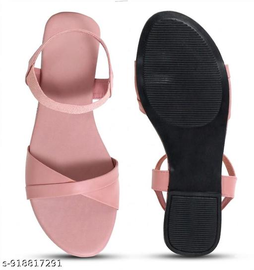 VELMYN Flats For Women Pink Slip On Sandals For Women Chain Design Flats Women Footwear Stylish Fancy Daily Use Office Wear Party Wear Casual Ladies Flat Sandals Slippers Chappal Latest Fashion Trendy Comfortable Lightweight Designer - MC-FASHIONS.COM