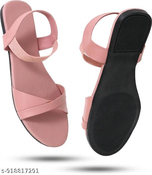 VELMYN Flats For Women Pink Slip On Sandals For Women Chain Design Flats Women Footwear Stylish Fancy Daily Use Office Wear Party Wear Casual Ladies Flat Sandals Slippers Chappal Latest Fashion Trendy Comfortable Lightweight Designer - MC-FASHIONS.COM