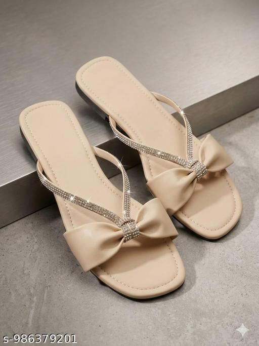 Cream chain slipper - MC-FASHIONS.COM