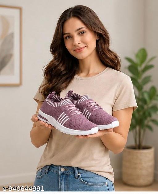Women’s Air Cushion Lace-Up Walking Shoes | Lightweight Breathable Knitted Sports Sneakers for Daily Wear, Running & Travel - MC-FASHIONS.COM