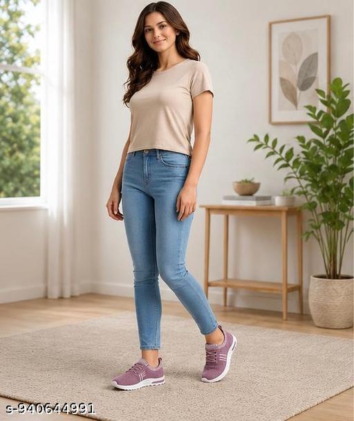 Women’s Air Cushion Lace-Up Walking Shoes | Lightweight Breathable Knitted Sports Sneakers for Daily Wear, Running & Travel - MC-FASHIONS.COM