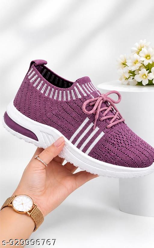 Women’s Air Cushion Lace-Up Walking Shoes | Lightweight Breathable Knitted Sports Sneakers for Daily Wear, Running & Travel - MC-FASHIONS.COM