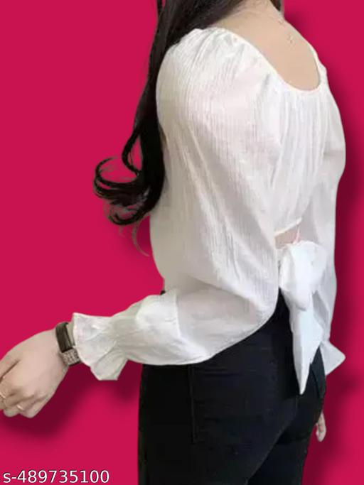 White colour Cotton blade Top women & girls | Round Neck embroidery Top For Women | Woman's Plain top  |  Casual Top | Three quater Sleeves Top | women & Girl party wear Top | - MC-FASHIONS.COM