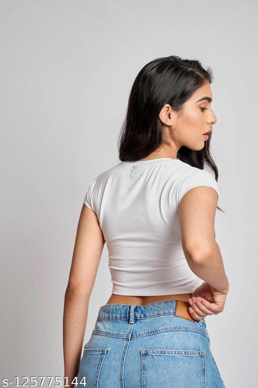 Stylish Glamorous Women Tops & Tunics (White) - MC-FASHIONS.COM