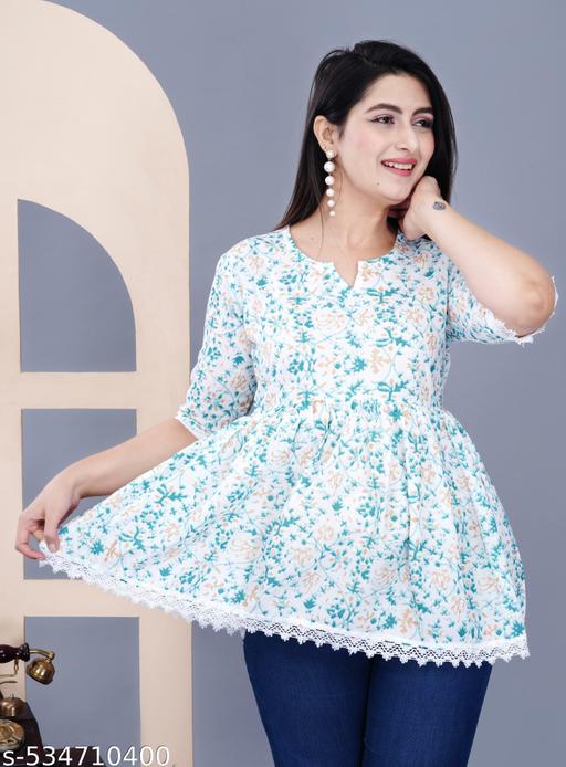 dishant garments women printed rayon fabric  tunic ,sort kurti - MC-FASHIONS.COM