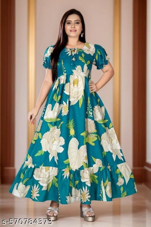 Trendy Cotton Gown For Womans And Girls - MC-FASHIONS.COM