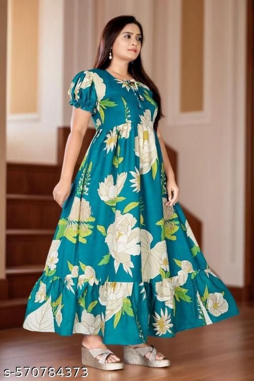 Trendy Cotton Gown For Womans And Girls - MC-FASHIONS.COM