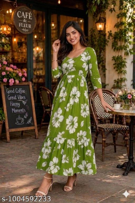 NEW RAYON PRINTED GOWN FOR WOMEN - MC-FASHIONS.COM