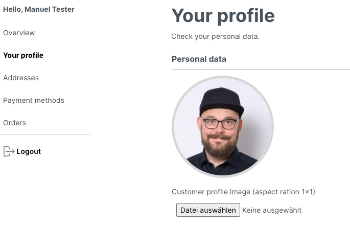 customer profile with image