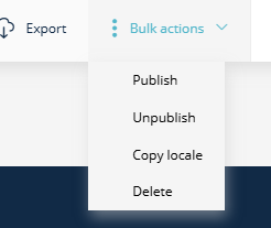 Bulk actions menu in a list