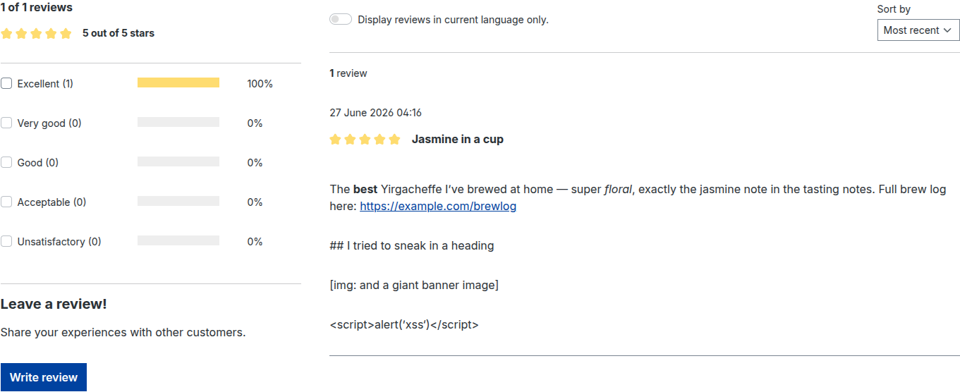 UGC review hardened by the comment profile