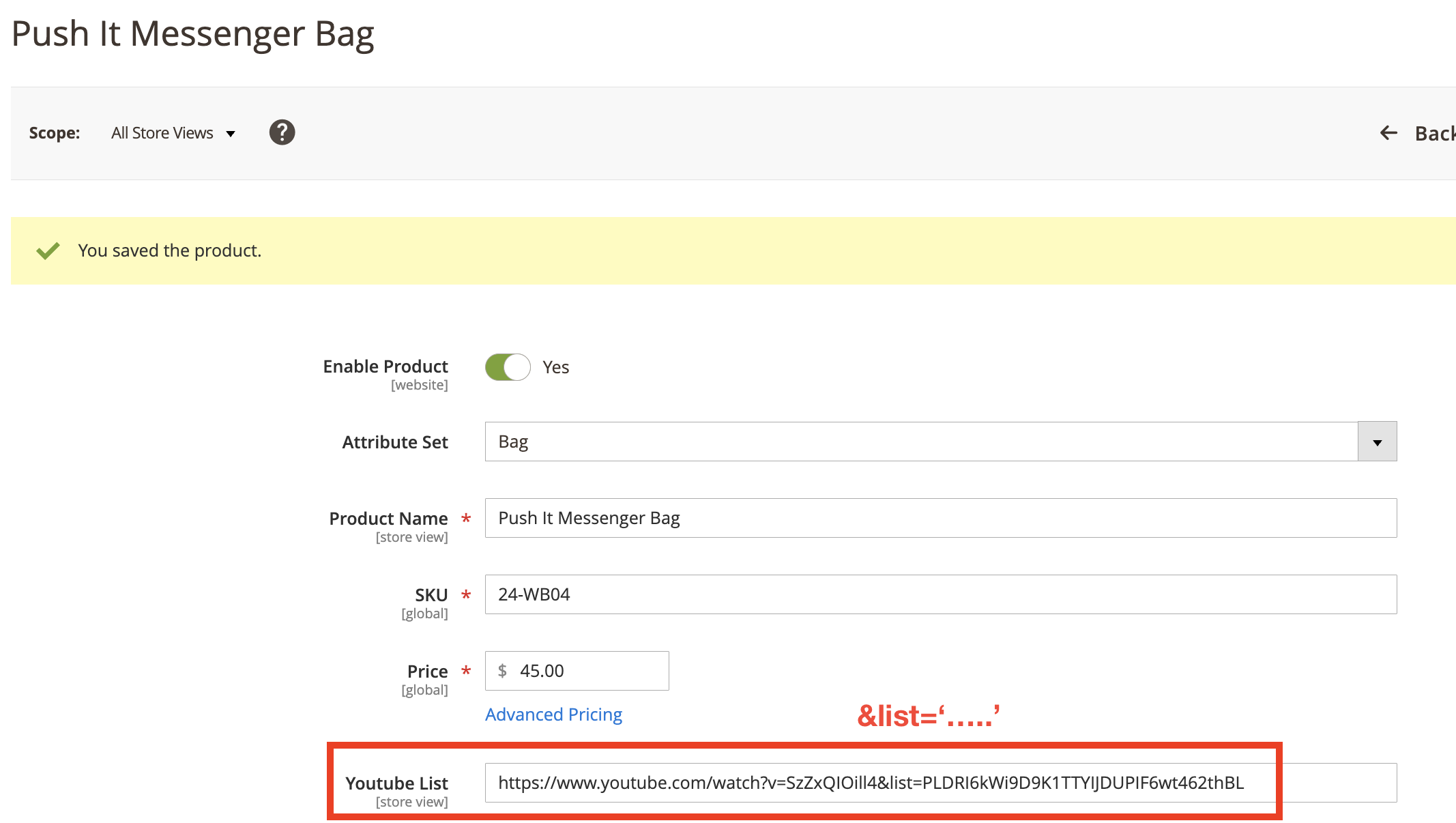 Product Attribute Setup