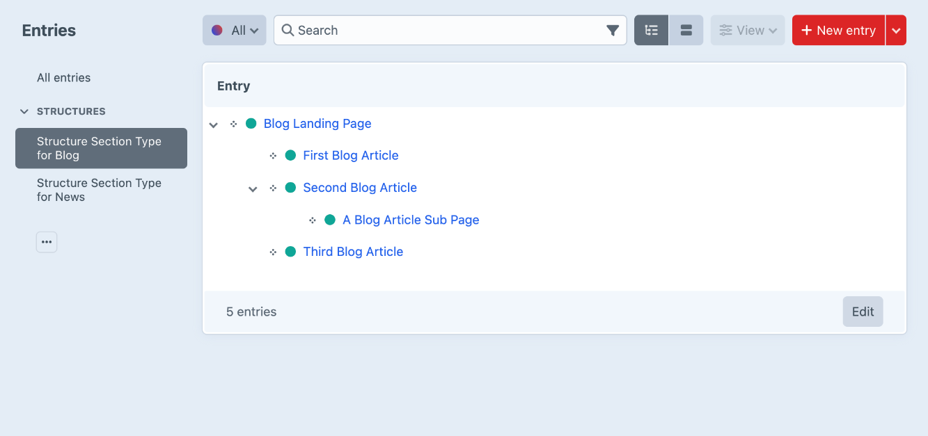 Entry Level Settings Screenshot