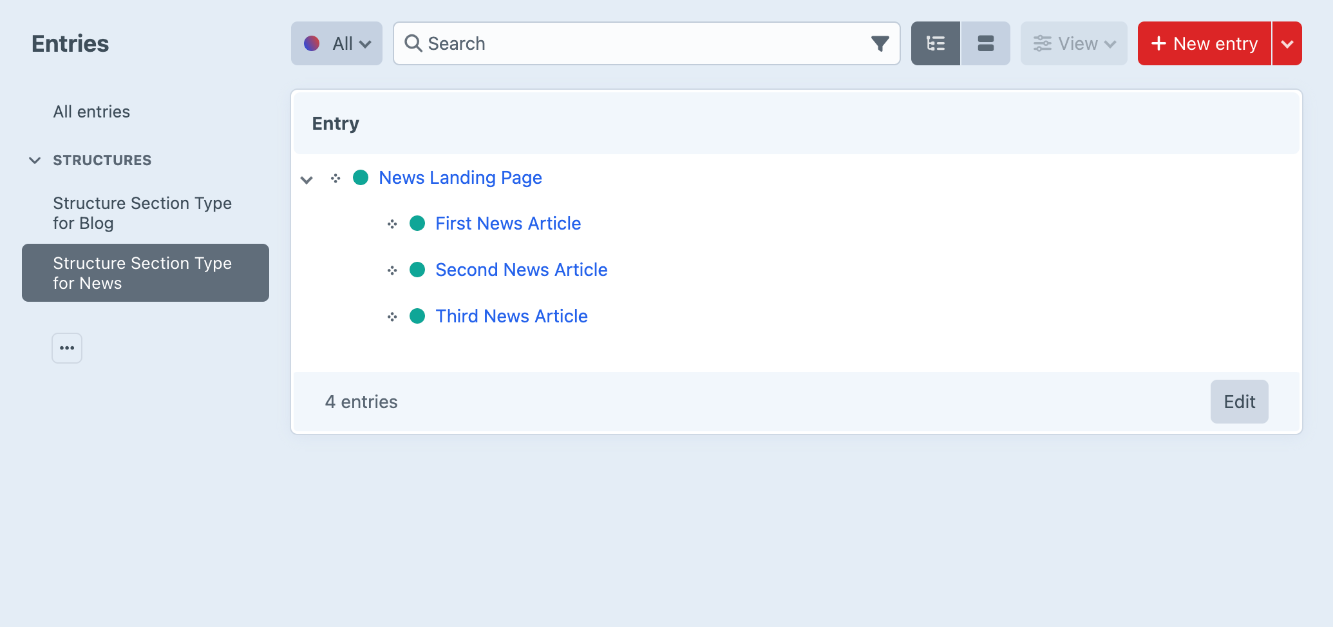 Entry Level Settings Screenshot