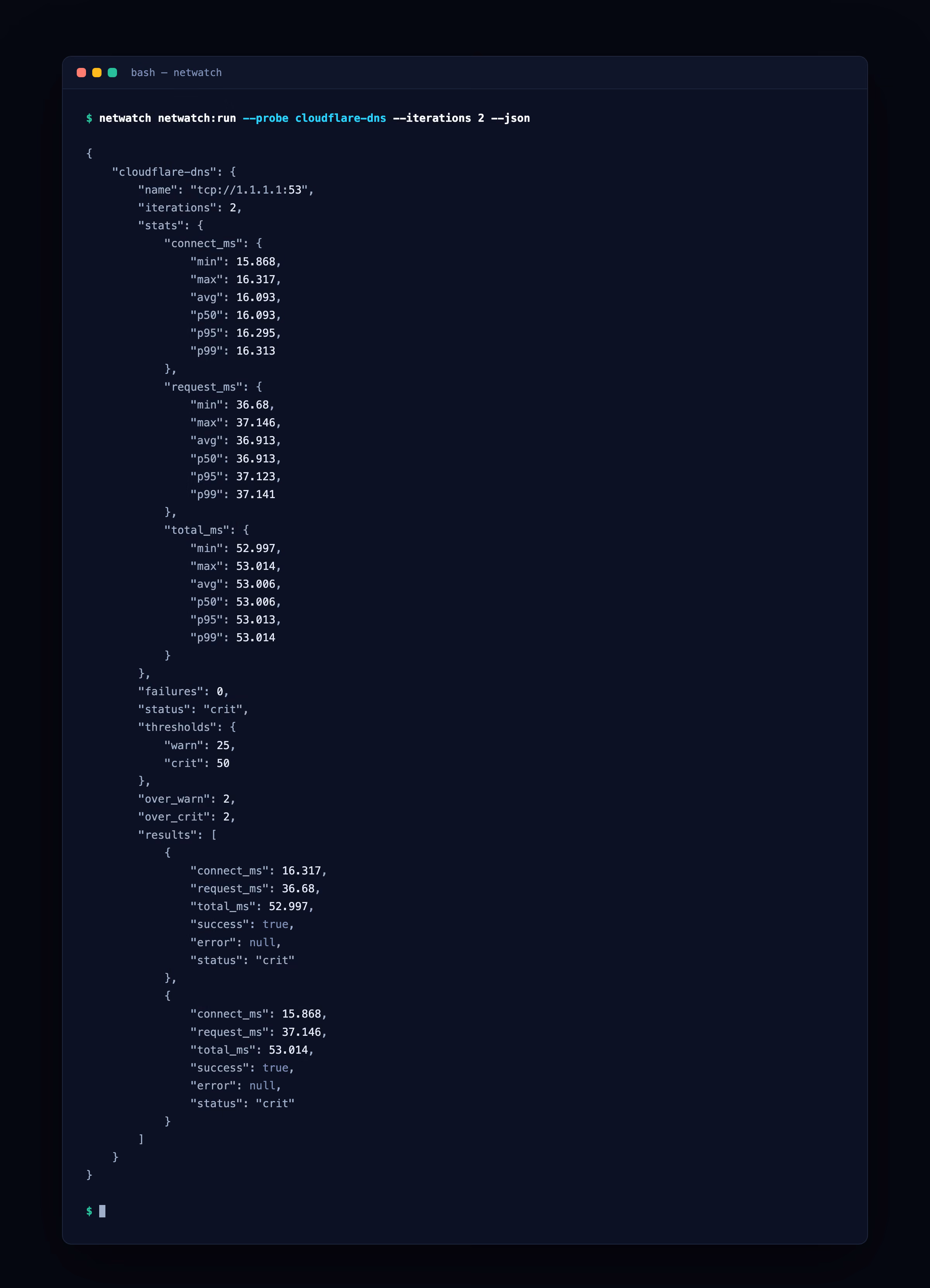 CLI JSON Output