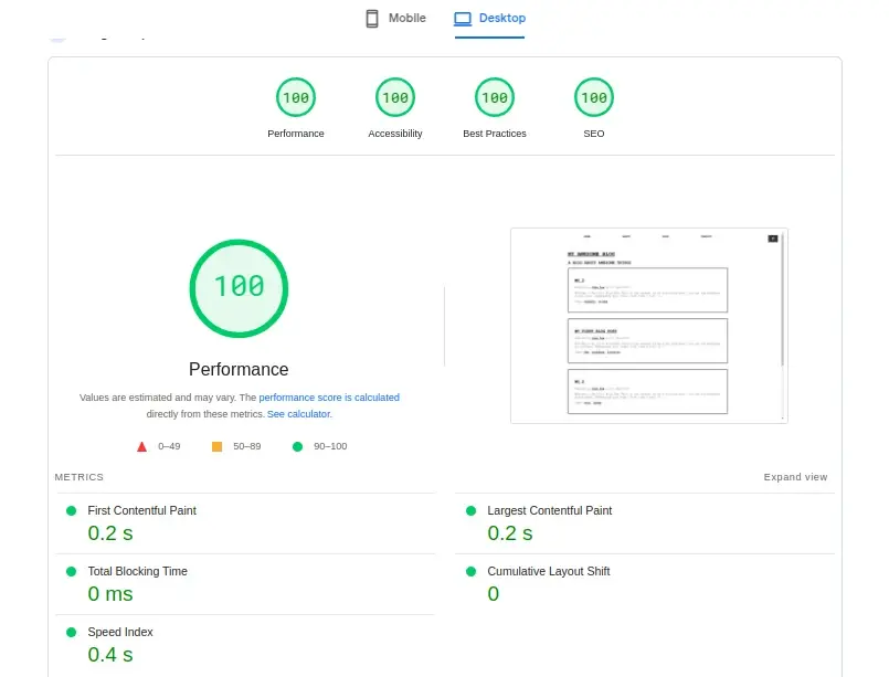 Brutalism MarkDownuts Desktop Peformance